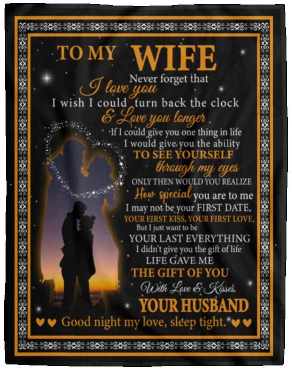 To My Wife - My Love | Premium Plush Blanket, Queen, Throw, Fleece, Sherpa