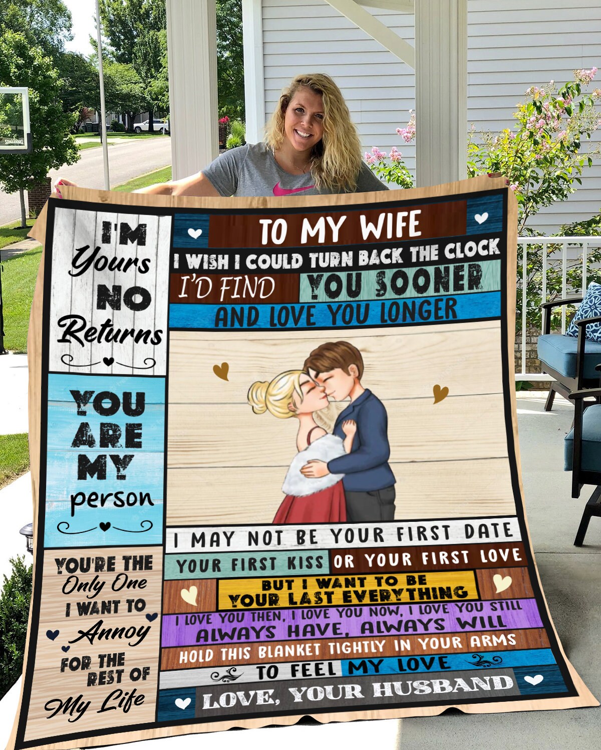 To My Wife - My Last Everything | Premium Plush Blanket, Queen, Throw, Fleece, Sherpa