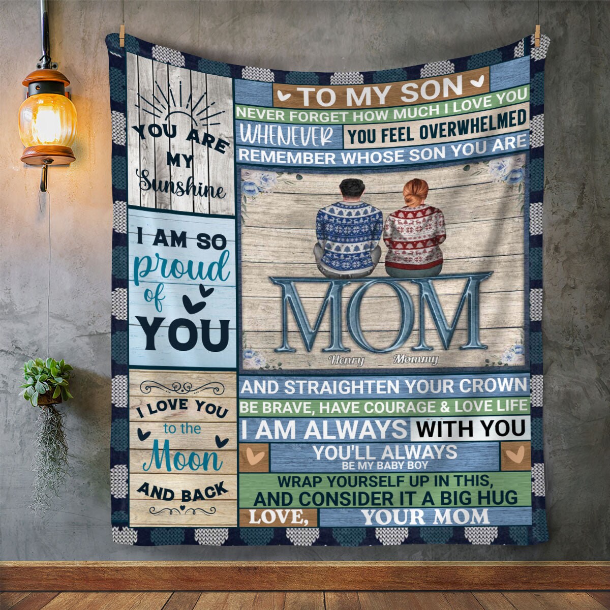 To My Son From Mom - So Proud of You | Premium Plush Blanket