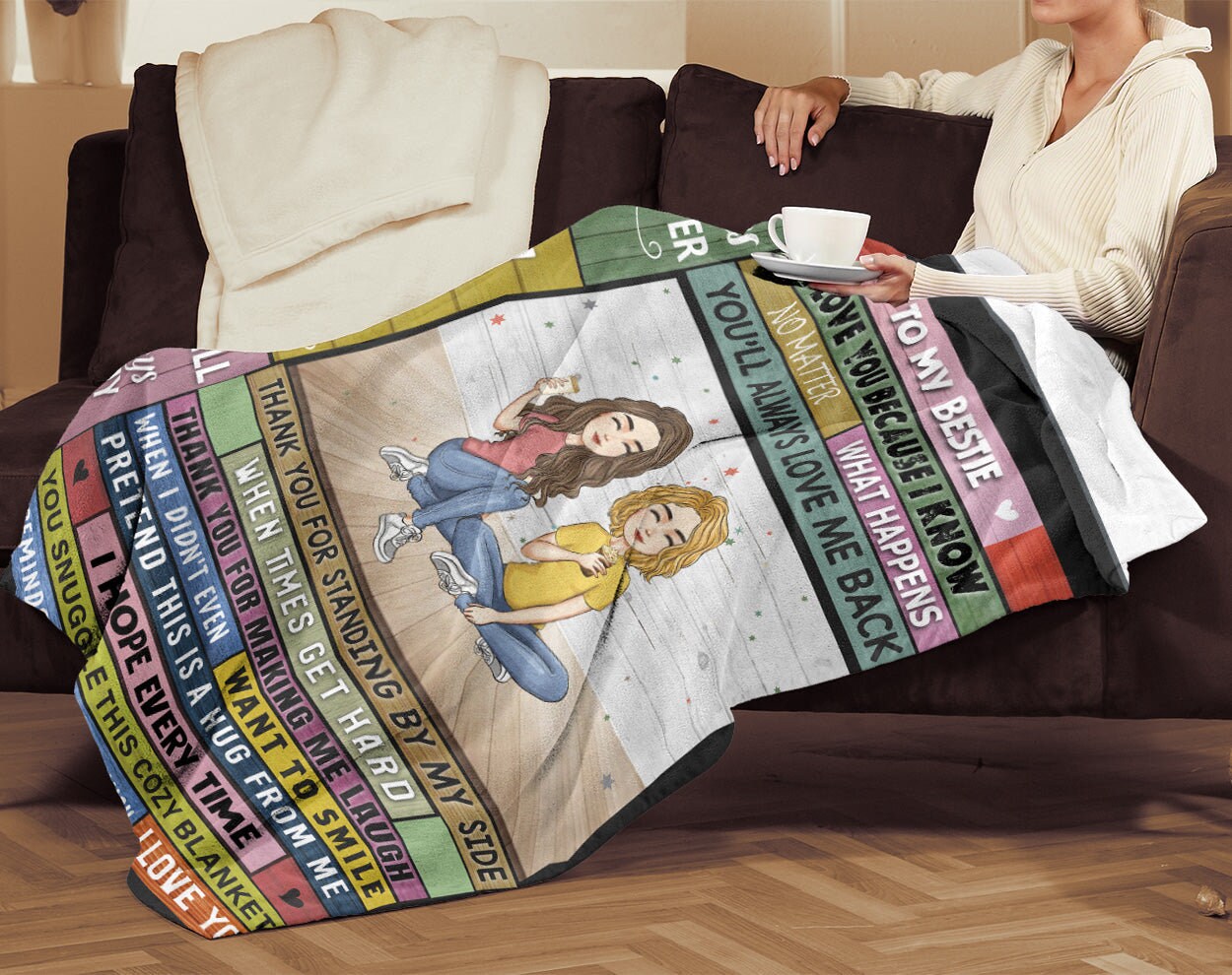 To My Bestie - Thank you | Premium Plush Blanket, Best Friends