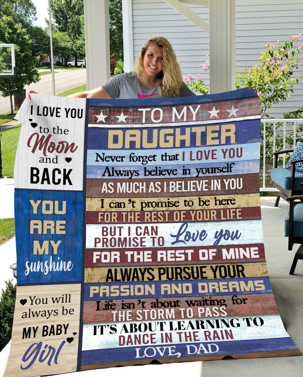 To My Daughter From Dad - Never Forget | Premium Plush Blanket