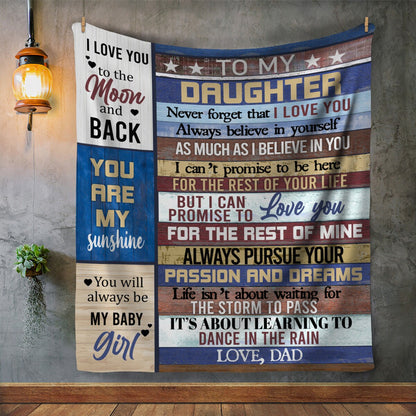 To My Daughter From Dad - Never Forget | Premium Plush Blanket