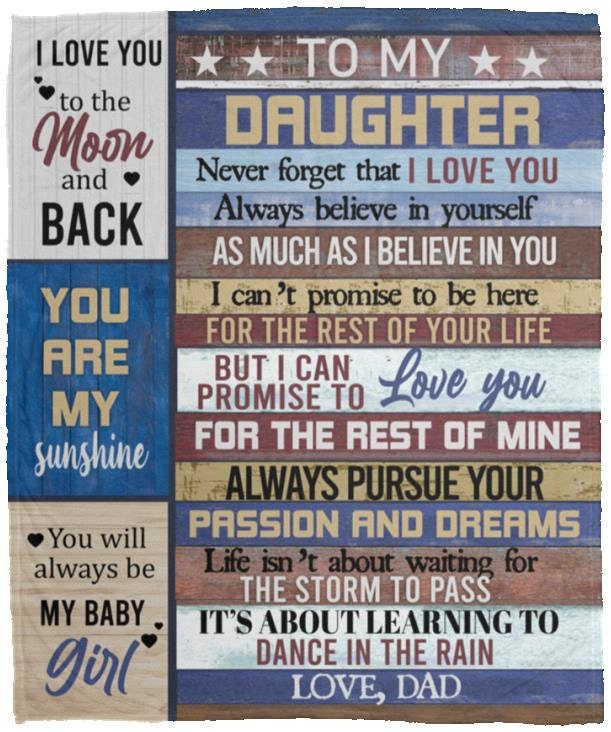 To My Daughter From Dad - Never Forget | Premium Plush Blanket