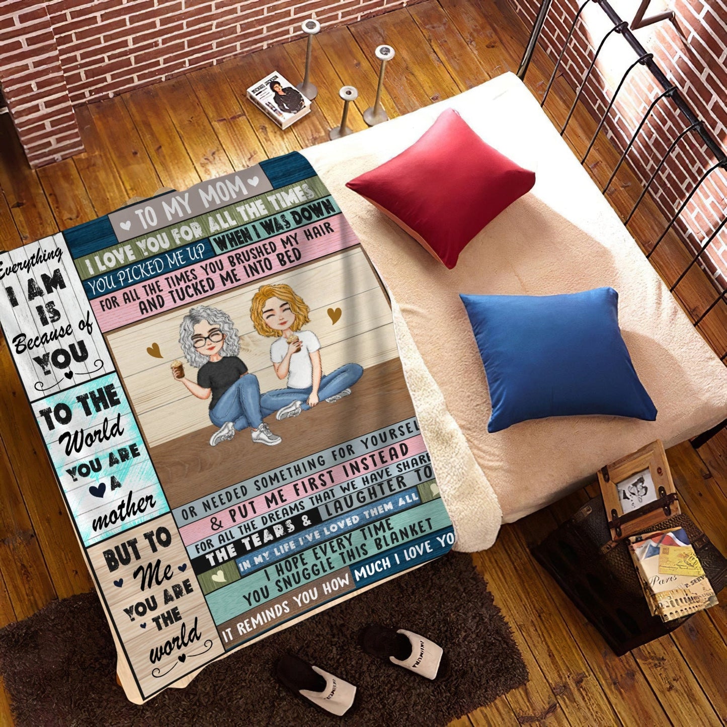 To My Mom - My World | Premium Plush Blanket