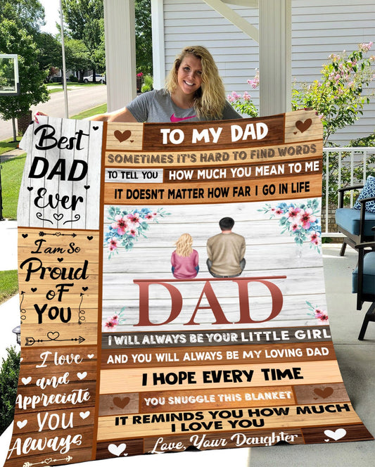 To My Dad - Best Dad Ever | Premium Plush Blanket, From Daughter