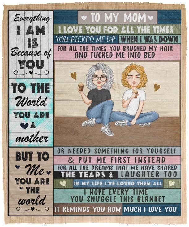 To My Mom - My World | Premium Plush Blanket