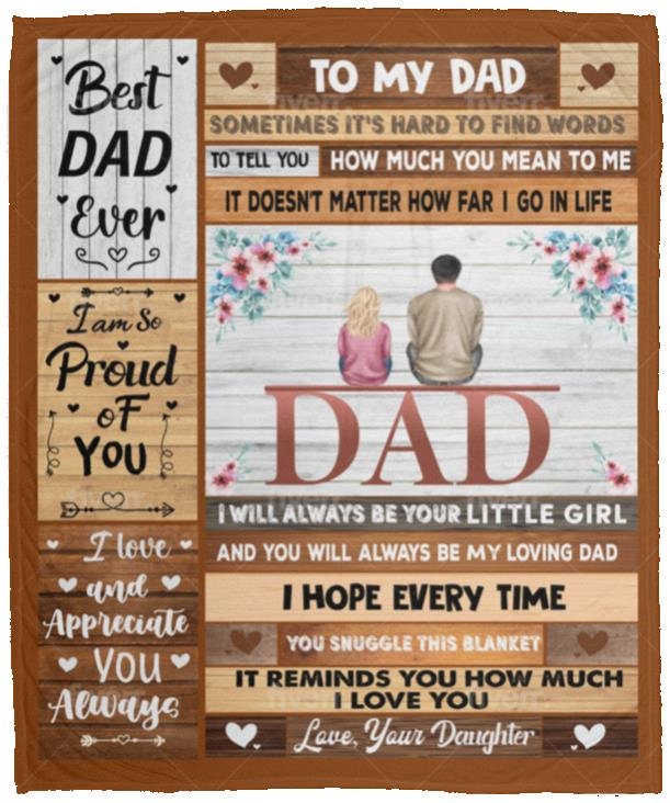 To My Dad - Best Dad Ever | Premium Plush Blanket, From Daughter