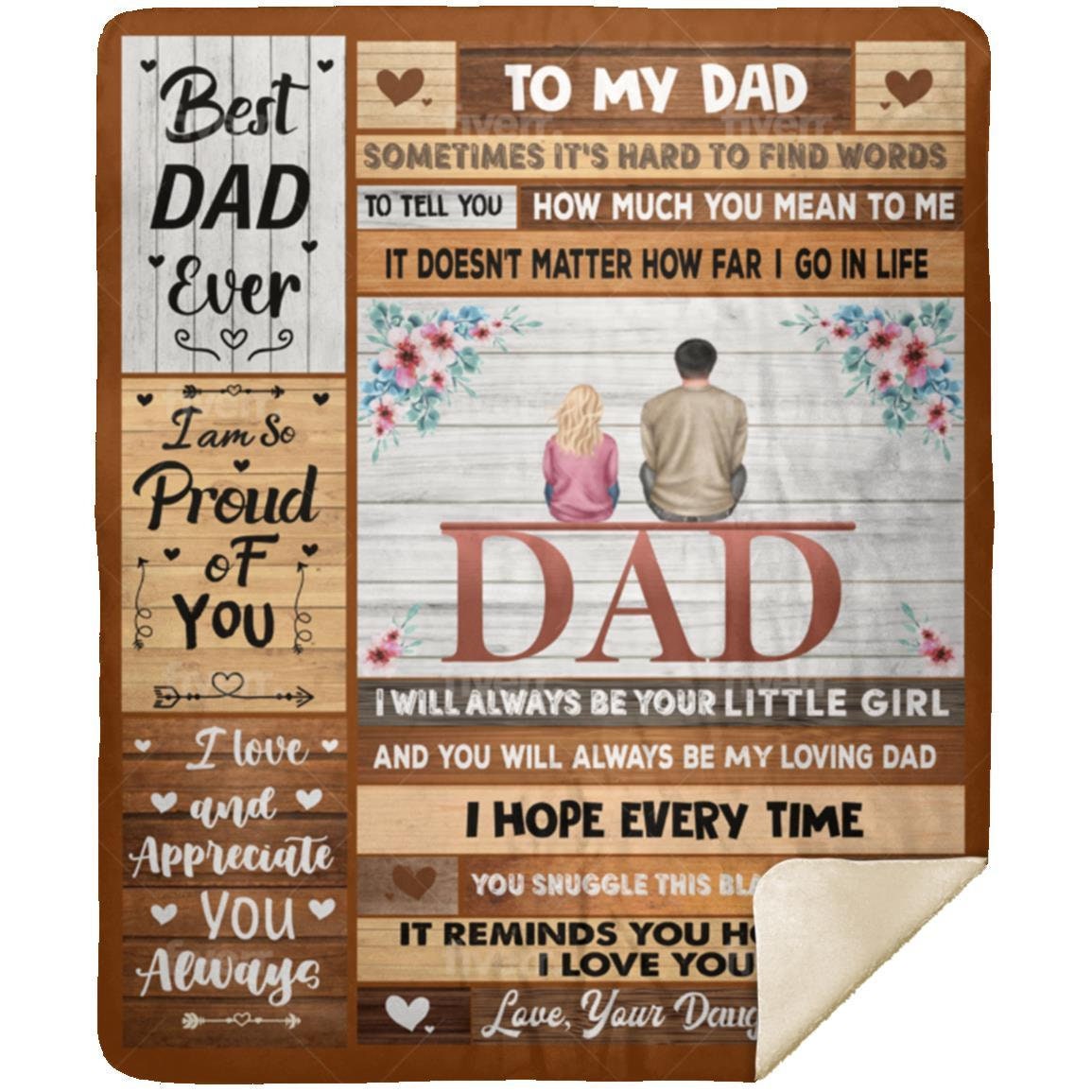 To My Dad - Best Dad Ever | Premium Plush Blanket, From Daughter