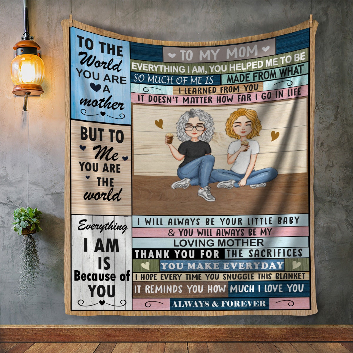 To My Mom - My World | Premium Plush Blanket