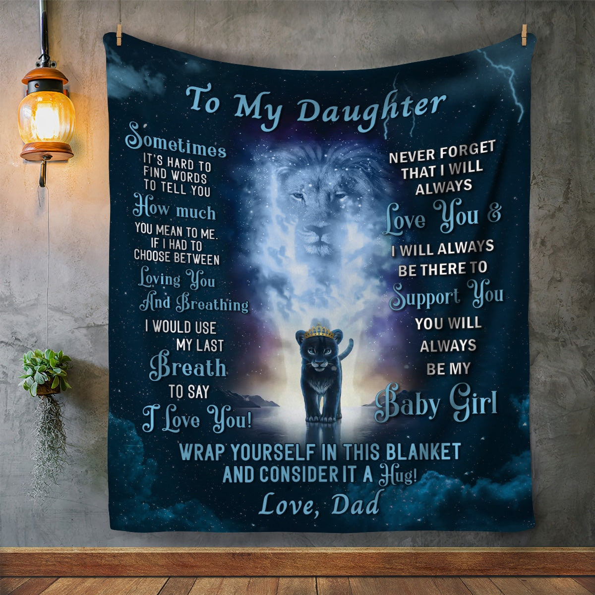 To My Daughter - Love My Baby Girl | Premium Plush Blanket, From Dad, Queen, Throw, Fleece, Sherpa