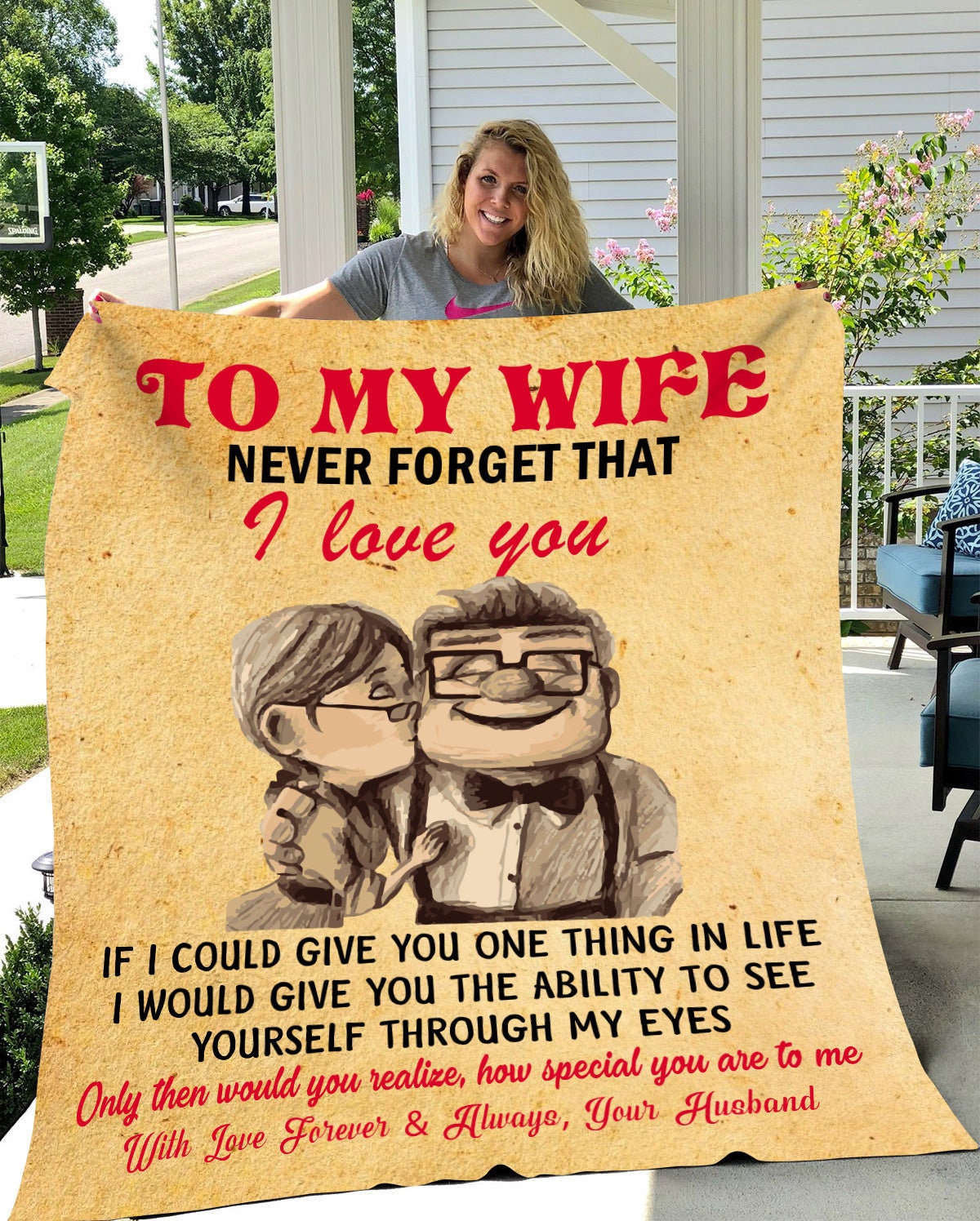 To My Wife - Never Forget | Premium Plush Blanket, Queen, Throw, Fleece, Sherpa