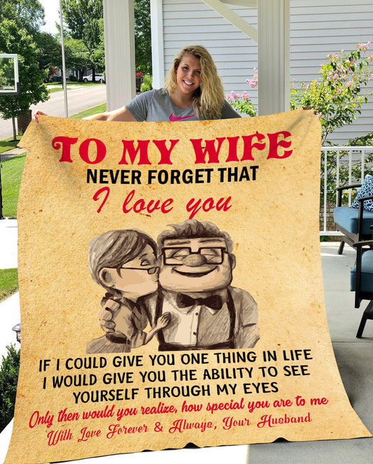 To My Wife - Never Forget | Premium Plush Blanket, Queen, Throw, Fleece, Sherpa