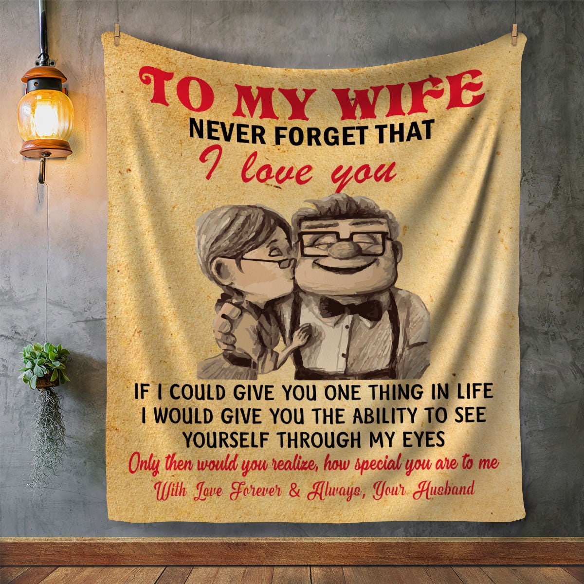 To My Wife - Never Forget | Premium Plush Blanket, Queen, Throw, Fleece, Sherpa