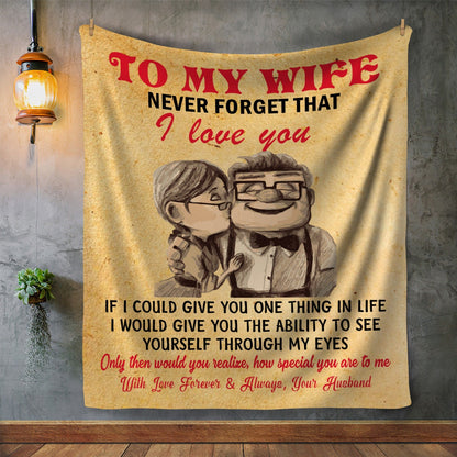 To My Wife - Never Forget | Premium Plush Blanket, Queen, Throw, Fleece, Sherpa