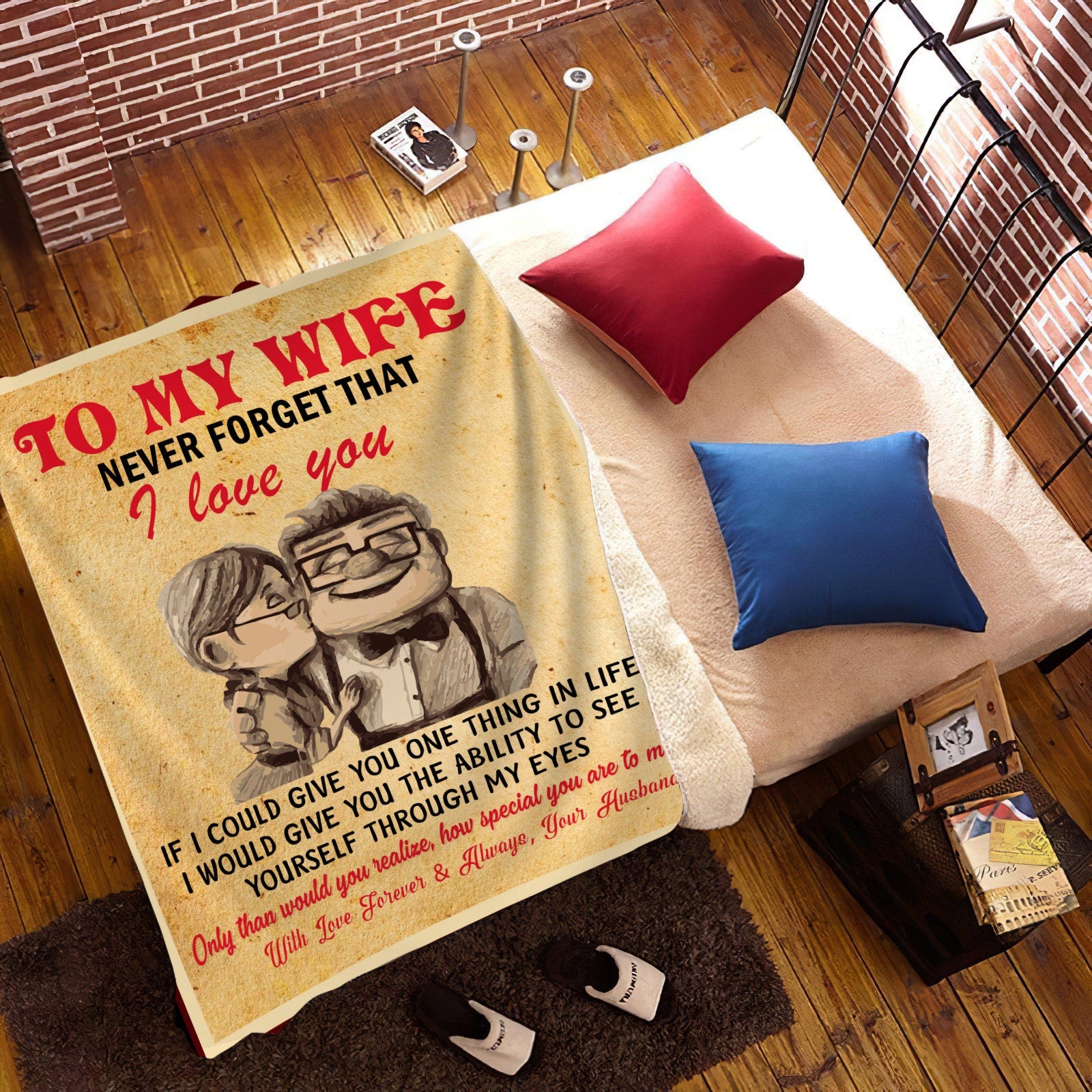 To My Wife - Never Forget | Premium Plush Blanket, Queen, Throw, Fleece, Sherpa