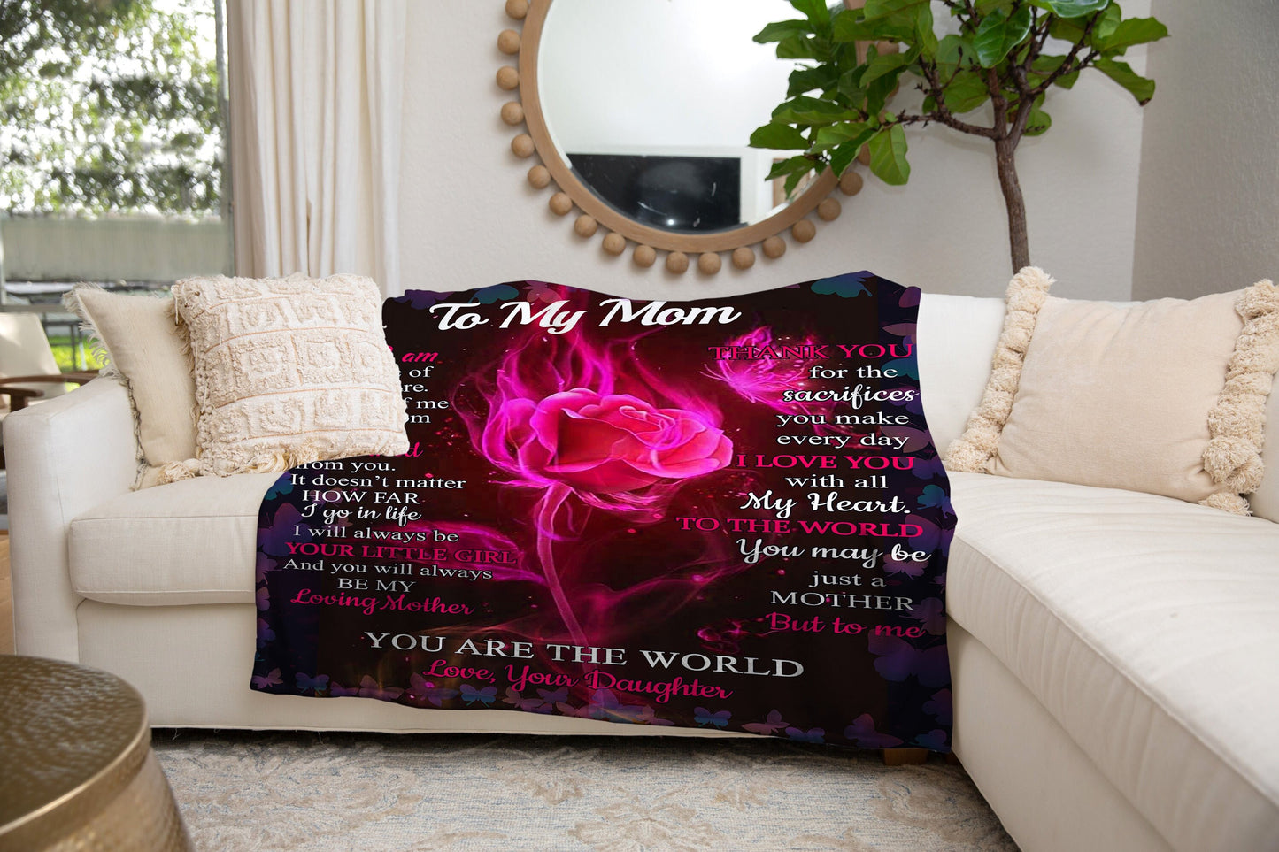 Mom - You Are The World | Premium Plush Blanket, Queen, Throw, Fleece, Sherpa