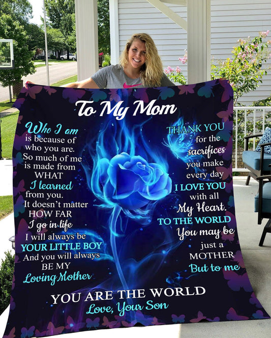 Mom - You Are My World | Premium Plush Blanket, Queen, Throw, Fleece, Sherpa
