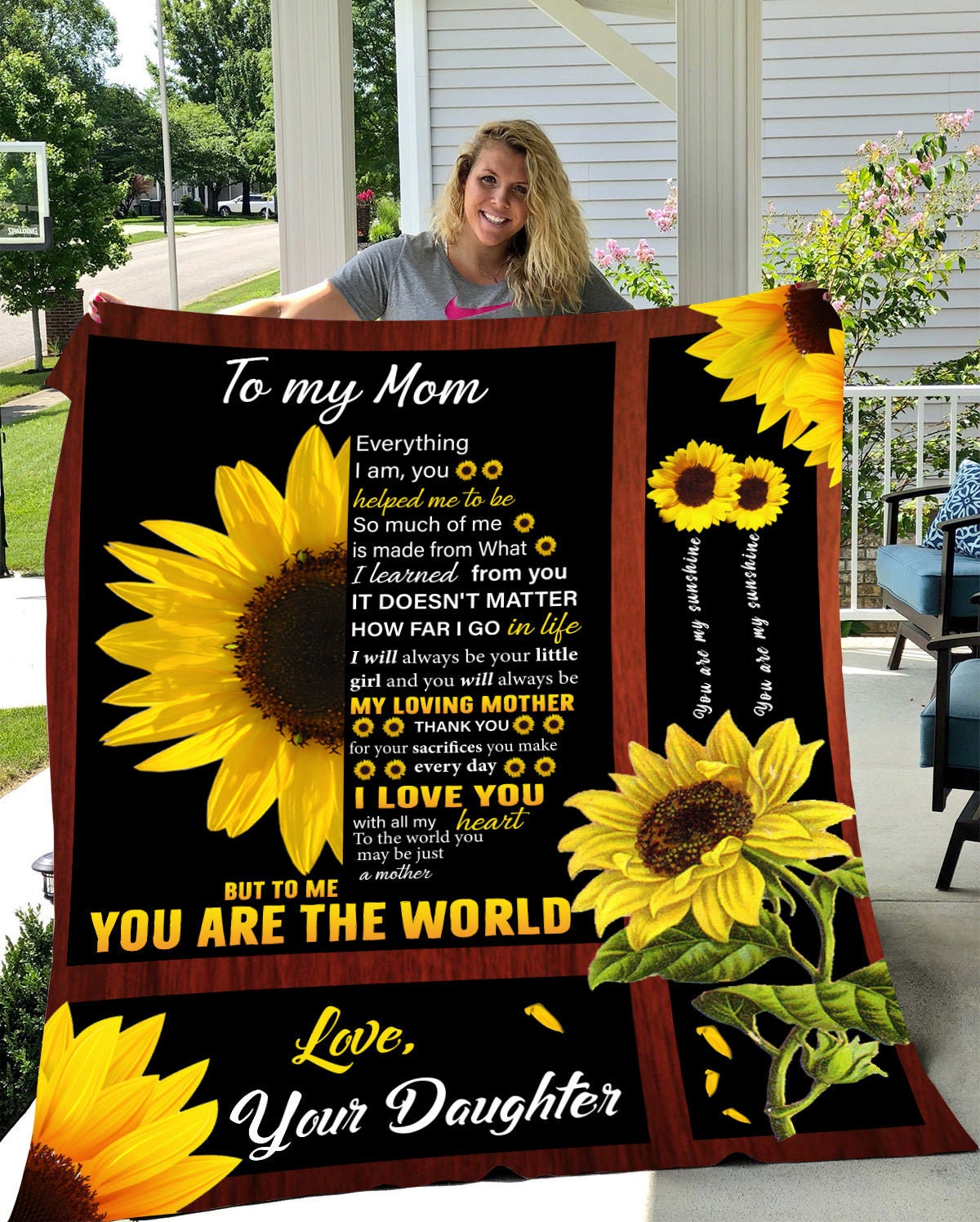 My Loving Mother | Premium Plush Blanket, Queen, Throw, Fleece, Sherpa, From Daughter, Daughter to Mom