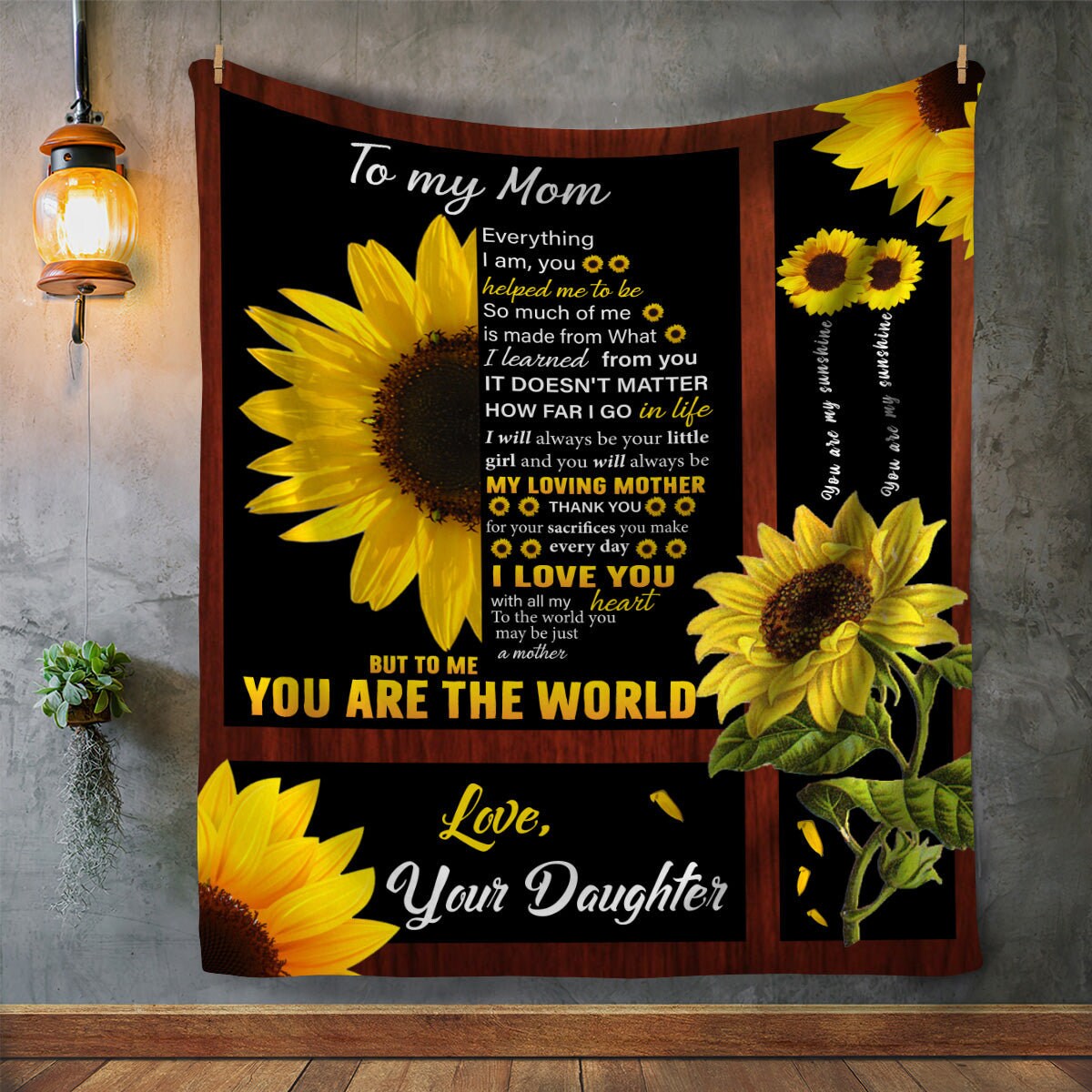 My Loving Mother | Premium Plush Blanket, Queen, Throw, Fleece, Sherpa, From Daughter, Daughter to Mom