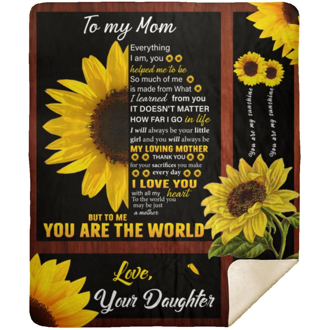 My Loving Mother | Premium Plush Blanket, Queen, Throw, Fleece, Sherpa, From Daughter, Daughter to Mom