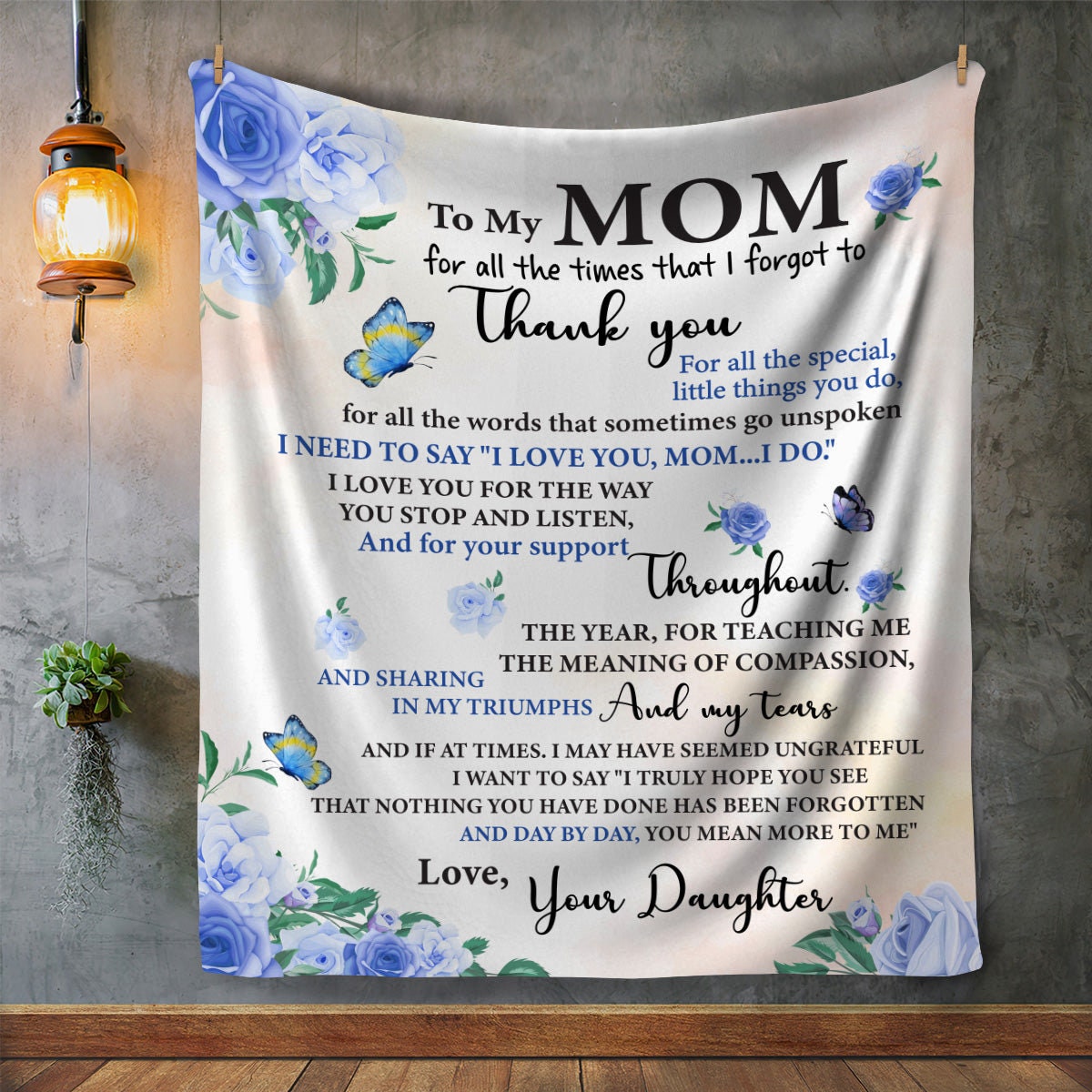 Mom - Need To Say I Love You | Premium Plush Blanket, From Daughter, Queen, Throw, Fleece, Sherpa