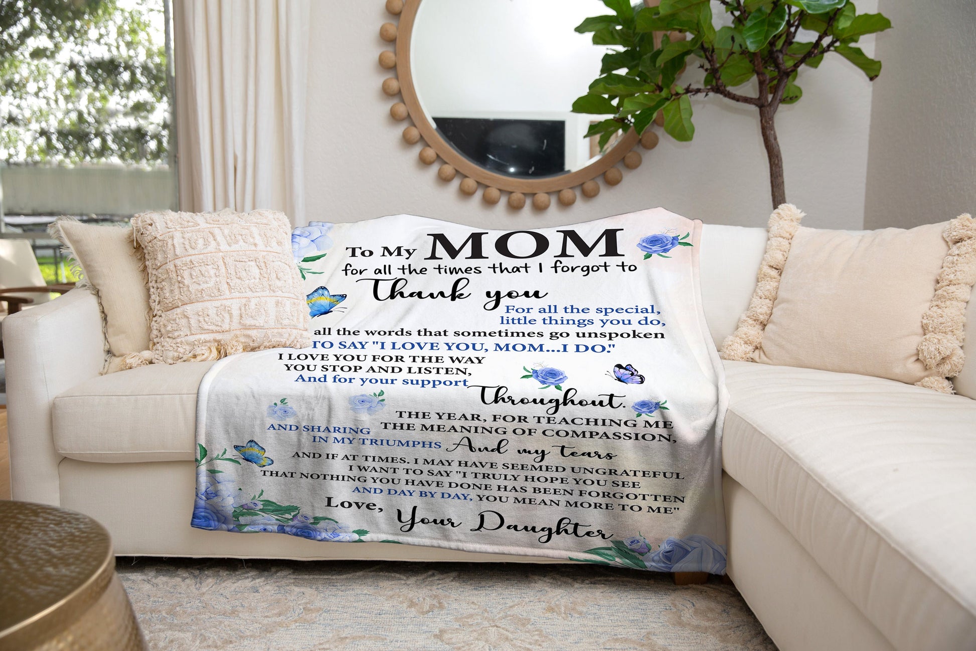 Mom - Need To Say I Love You | Premium Plush Blanket, From Daughter, Queen, Throw, Fleece, Sherpa