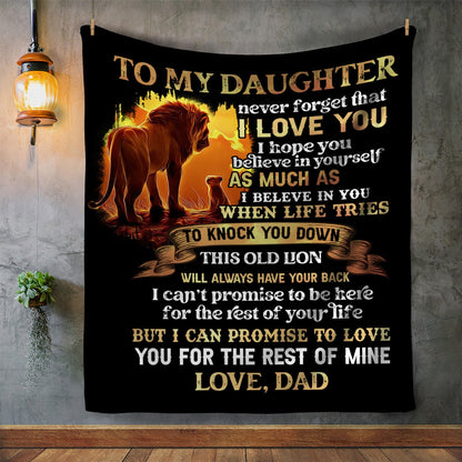 To My Daughter - Always Have Your Back | Premium Plush Blanket, Queen, Throw, Fleece, Sherpa