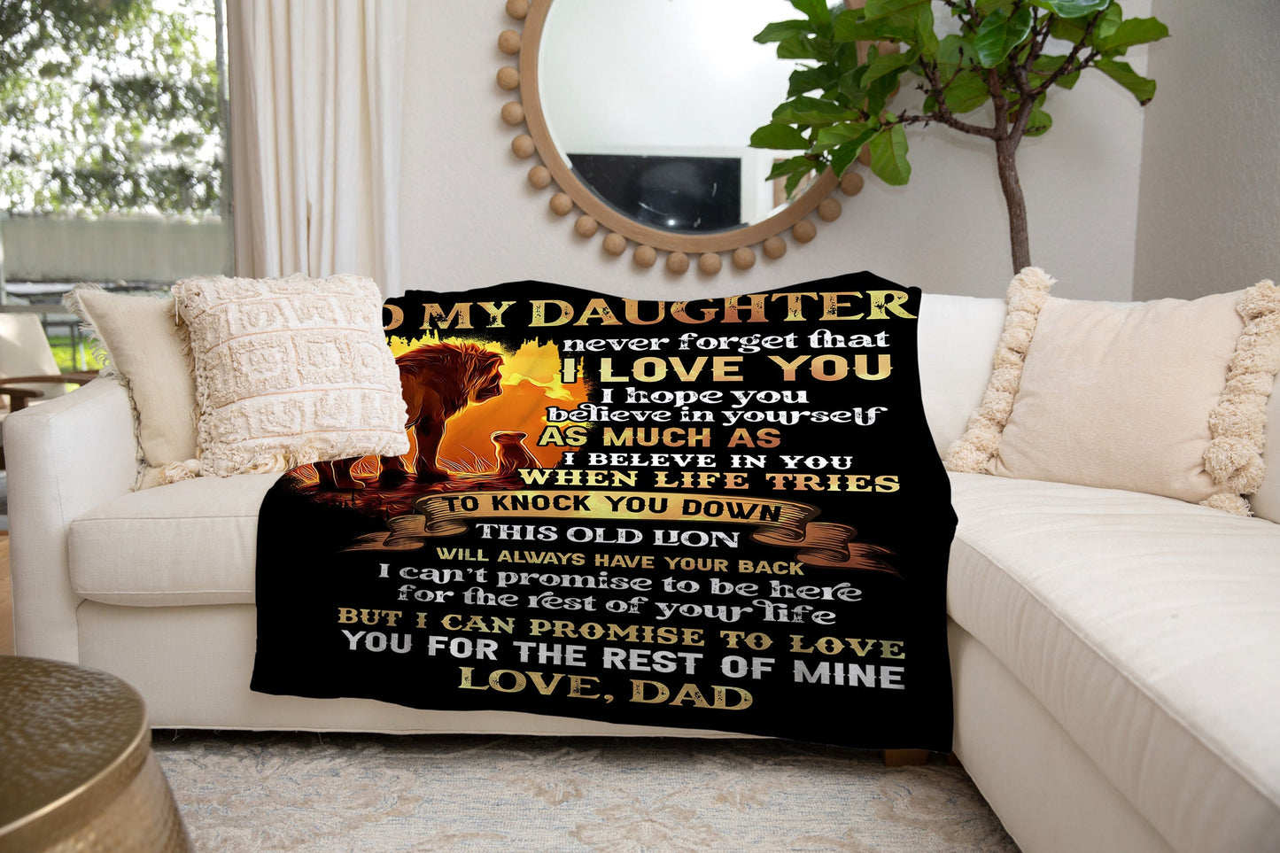 To My Daughter - Always Have Your Back | Premium Plush Blanket, Queen, Throw, Fleece, Sherpa