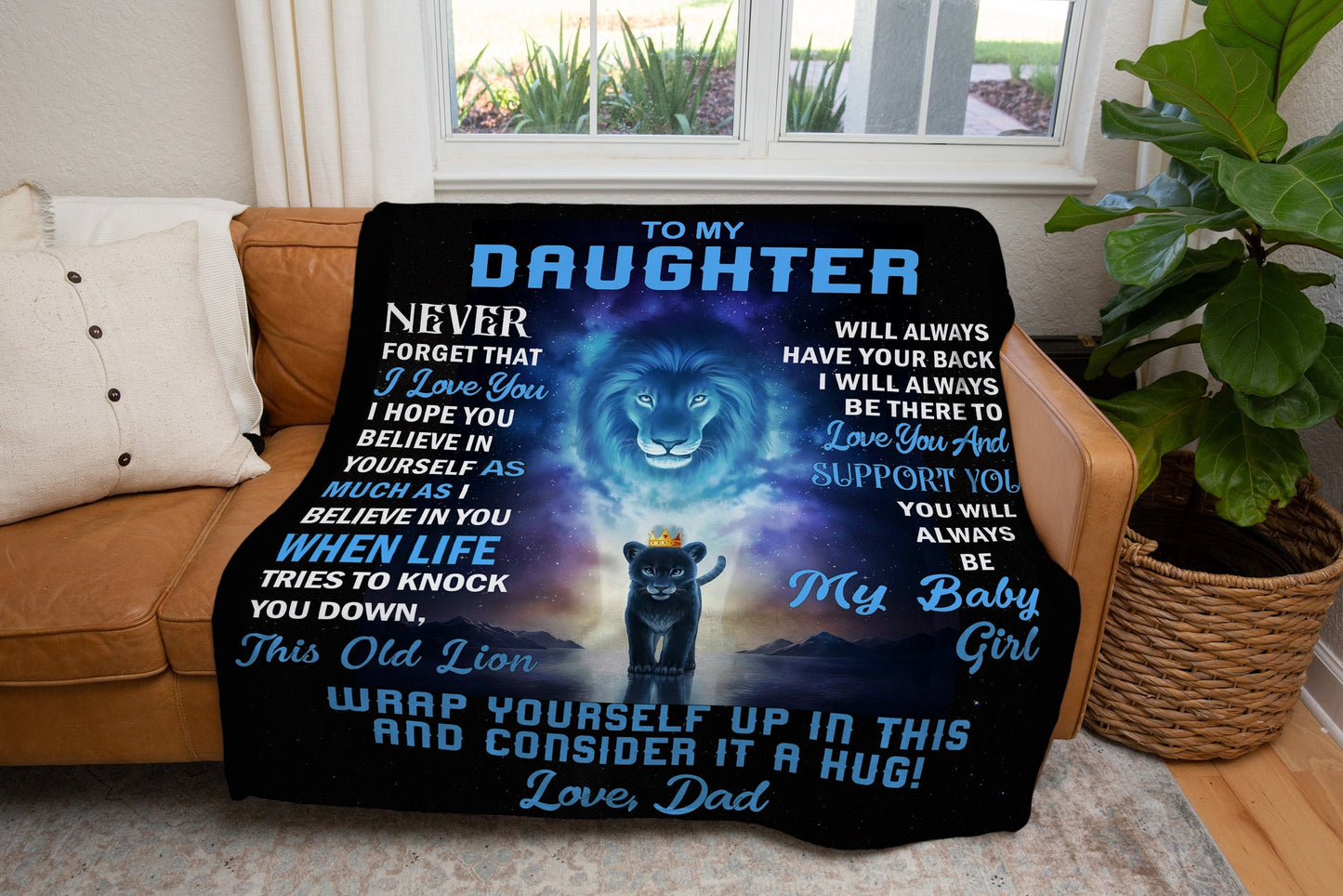 To My Daughter - I Believe In You | Premium Plush Blanket, Queen, Throw, Fleece, Sherpa