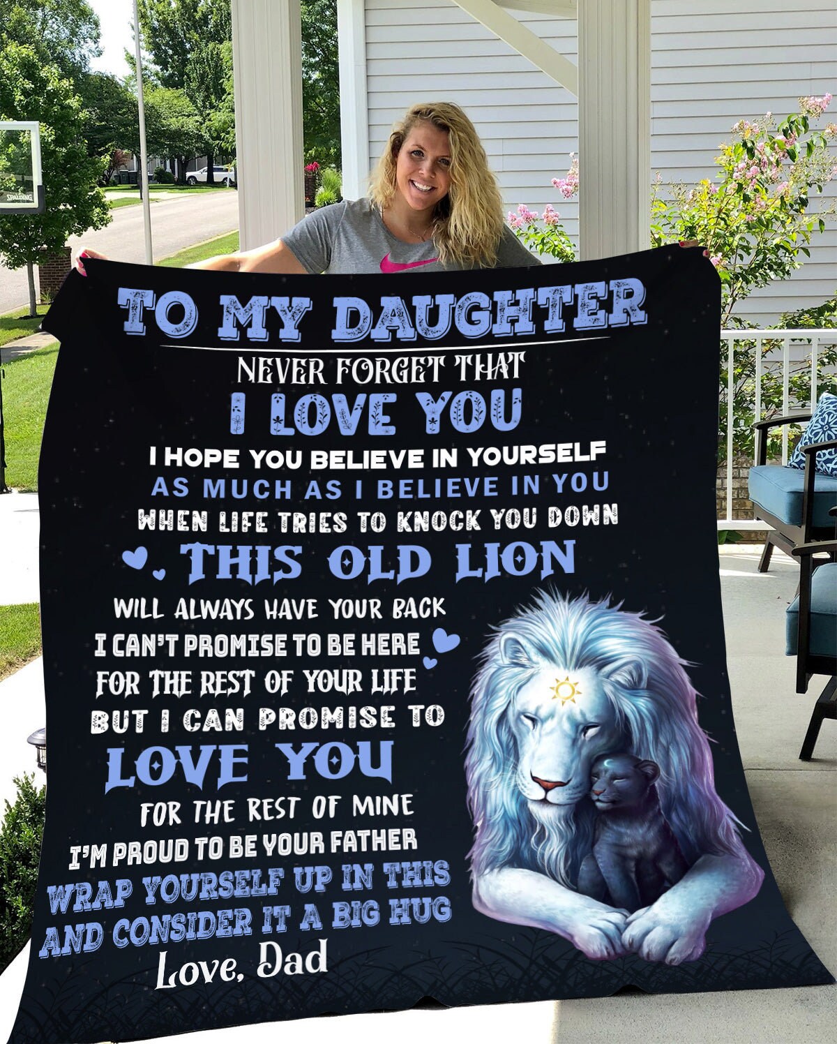 To My Daughter - I Love You | Premium Plush Blanket, Queen, Throw, Fleece, Sherpa