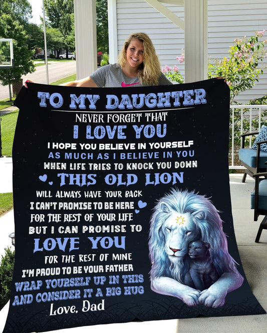 To My Daughter - I Love You | Premium Plush Blanket, Queen, Throw, Fleece, Sherpa