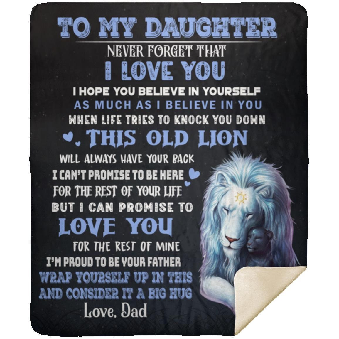 To My Daughter - I Love You | Premium Plush Blanket, Queen, Throw, Fleece, Sherpa