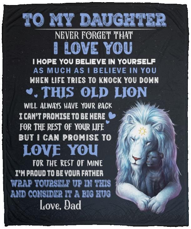 To My Daughter - I Love You | Premium Plush Blanket, Queen, Throw, Fleece, Sherpa