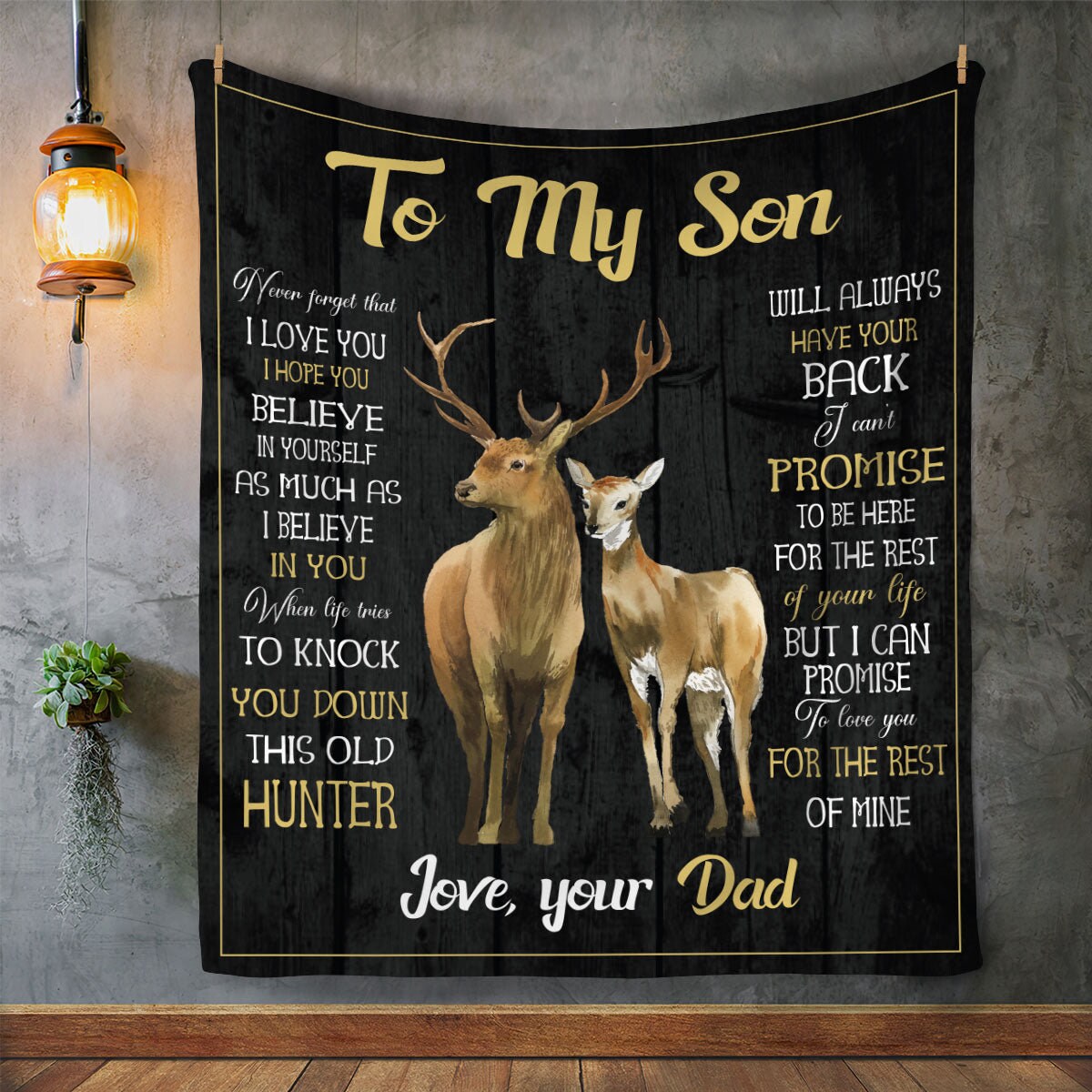 To My Son - This Old Hunter | Premium Plush Blanket
