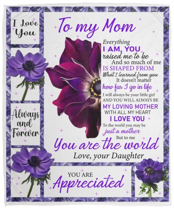 To My Loving Mother | Premium Plush Blanket, From Daughter, Queen, Throw, Fleece, Sherpa