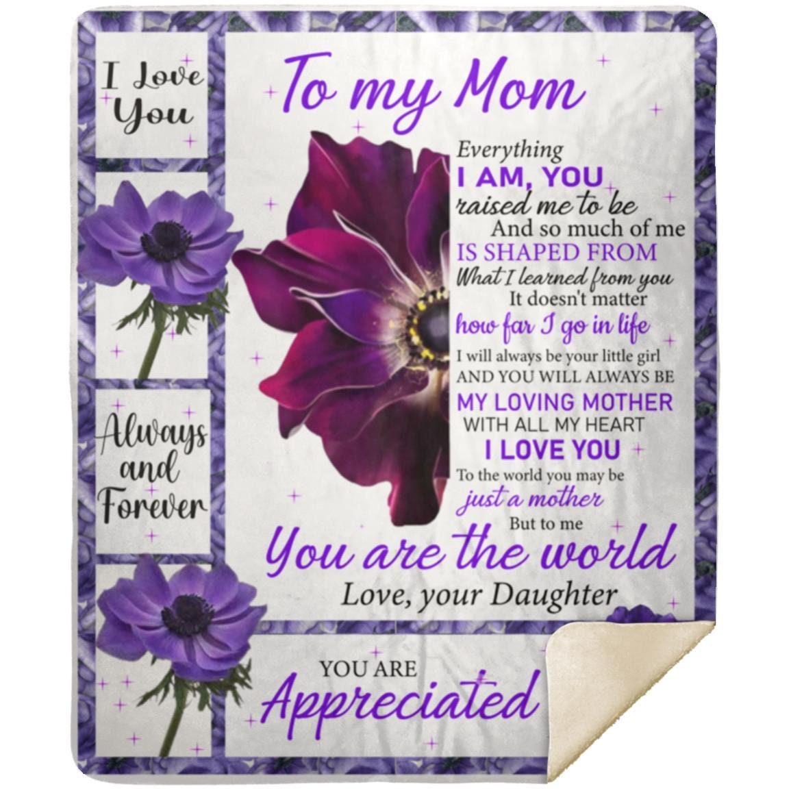 To My Loving Mother | Premium Plush Blanket, From Daughter, Queen, Throw, Fleece, Sherpa