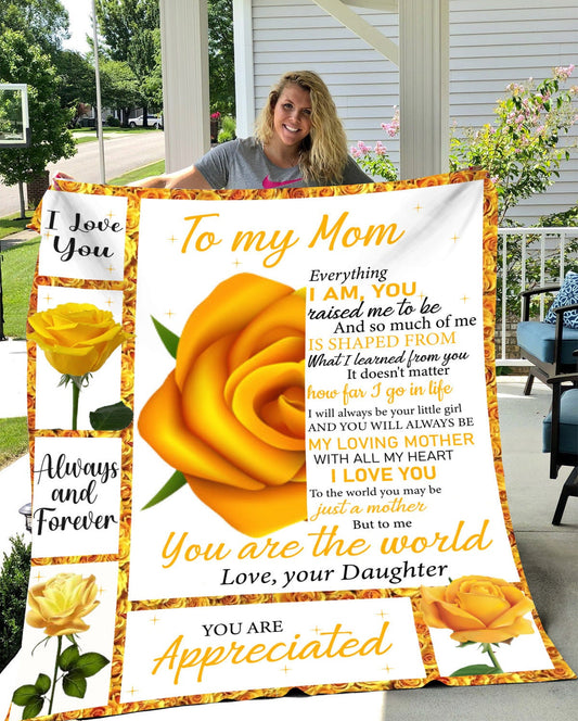 To My Mom - I love You | Premium Plush Blanket, Queen, Throw, Fleece, Sherpa