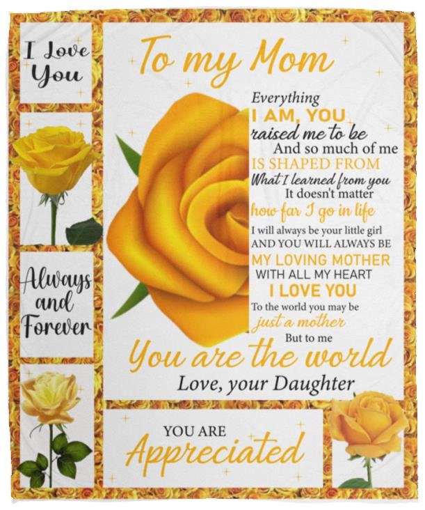 To My Mom - I love You | Premium Plush Blanket, Queen, Throw, Fleece, Sherpa