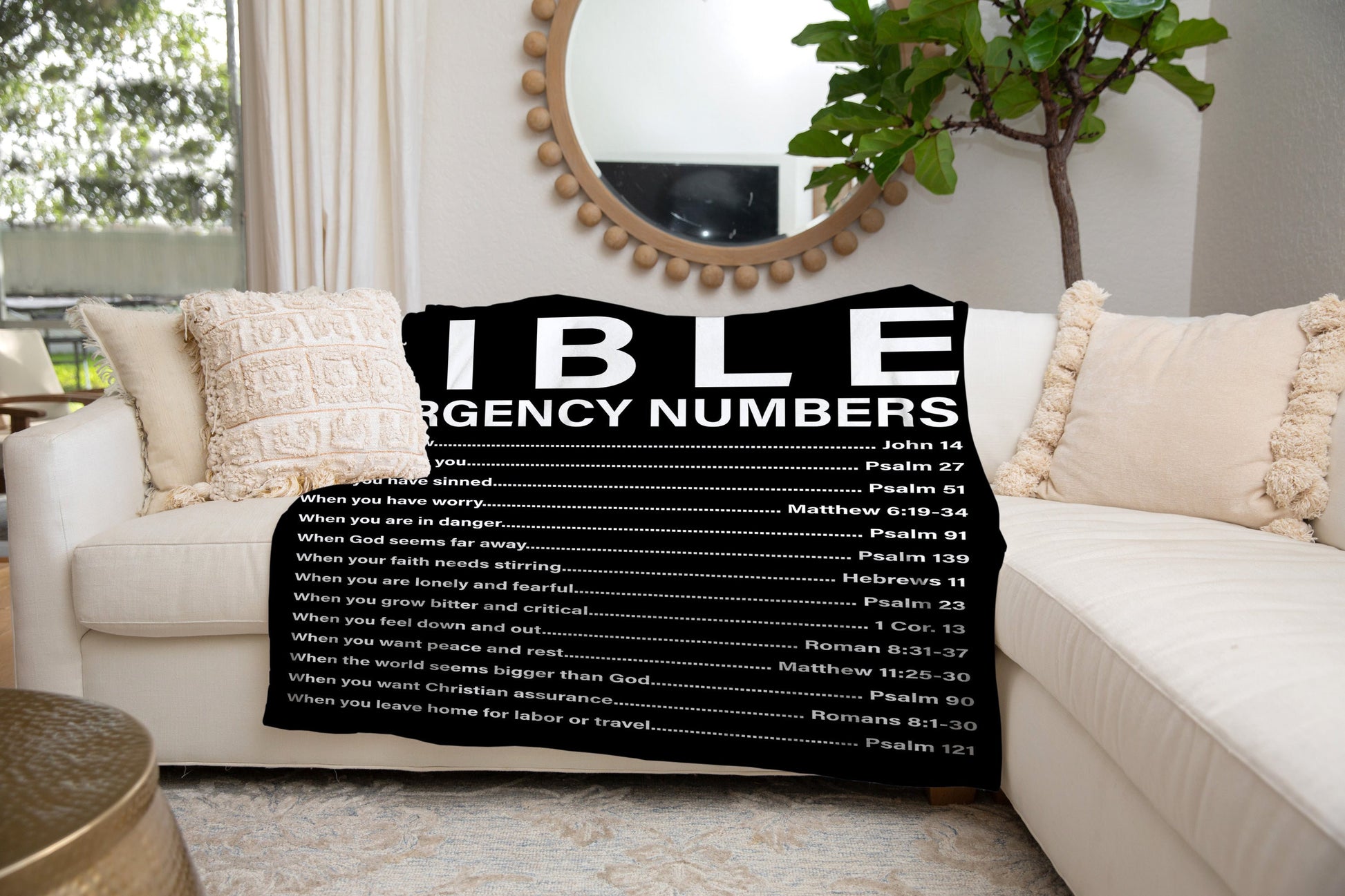 Bible Emergency Numbers - Christian | Premium Plush Blanket, Queen, Throw, Fleece, Sherpa