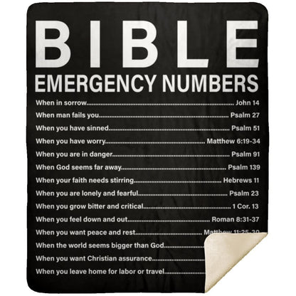 Bible Emergency Numbers - Christian | Premium Plush Blanket, Queen, Throw, Fleece, Sherpa