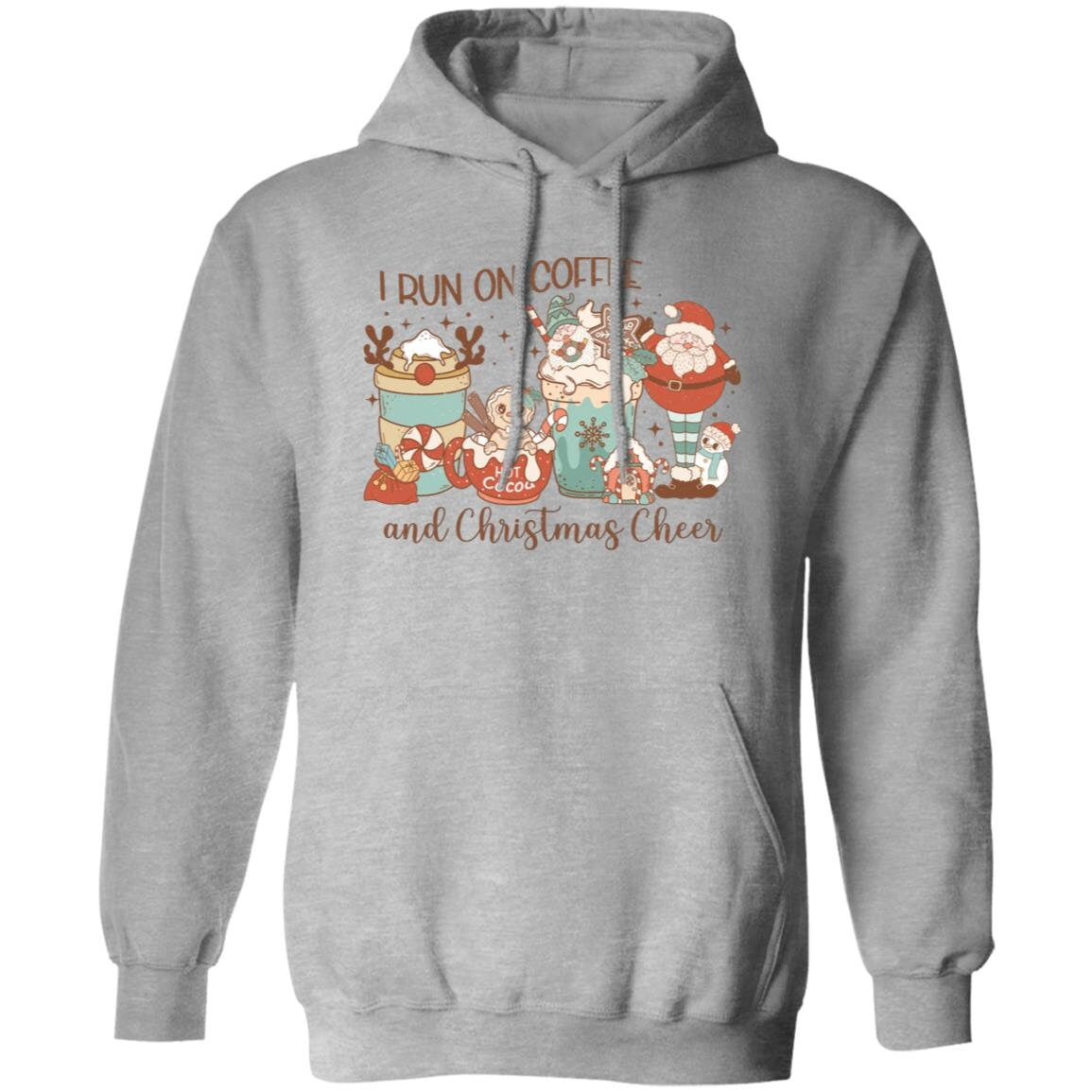 Coffee and Christmas Cheer - Premium Graphic Pullover Hoodie