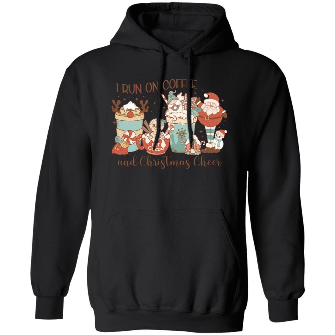 Coffee and Christmas Cheer - Premium Graphic Pullover Hoodie