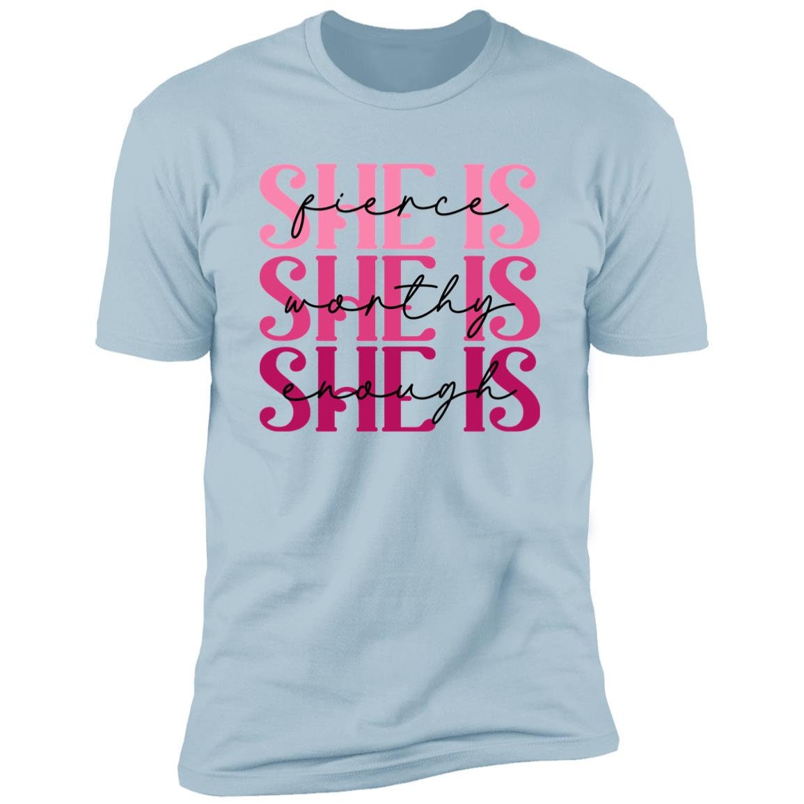 She Is Enough - Premium Graphic Tee Breast Cancer Awareness Unisex T-Shirt, Five Color Choices