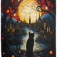 Black Cat At Your Door - Premium Plush Blanket