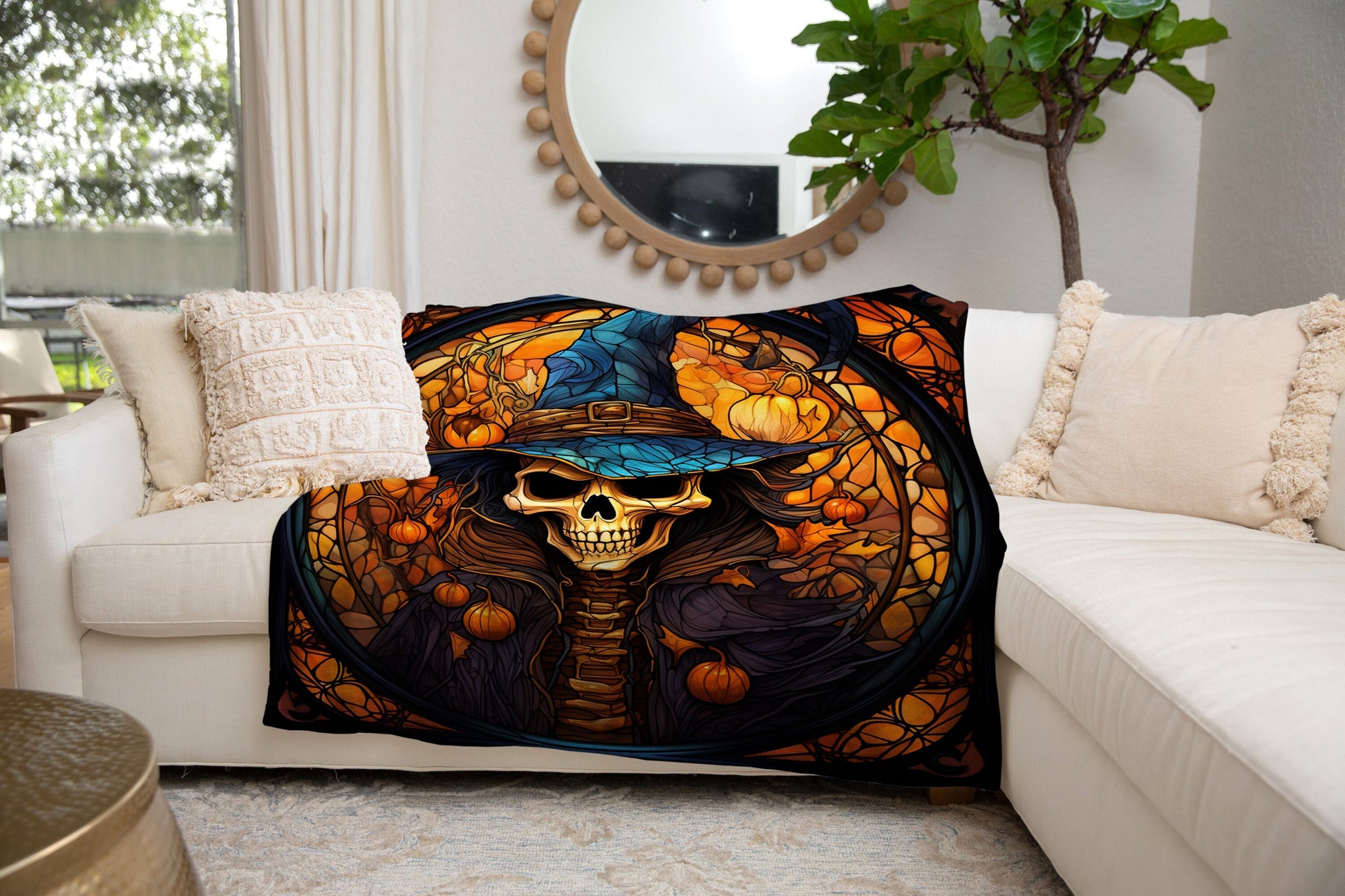 Warlock Skeleton - Premium Plush Halloween Blanket