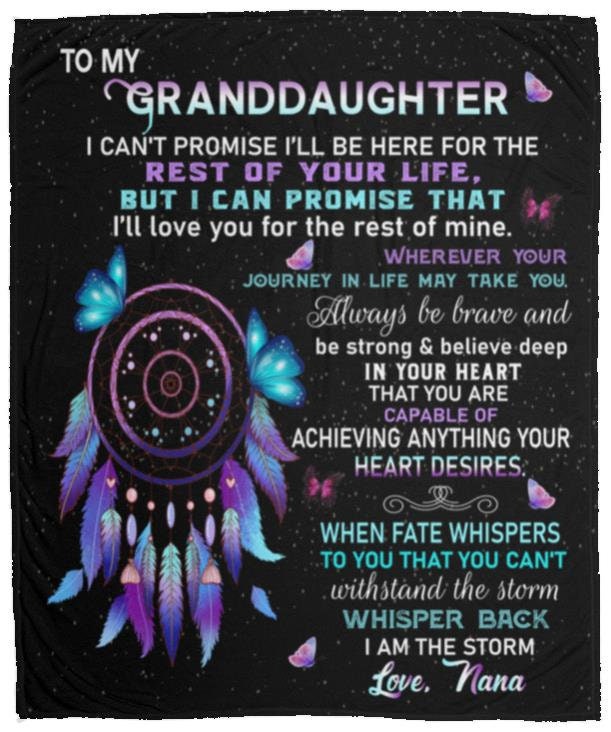 To My Granddaughter - Love Nana | Premium Plush Blanket, Gift Message for Granddaughter