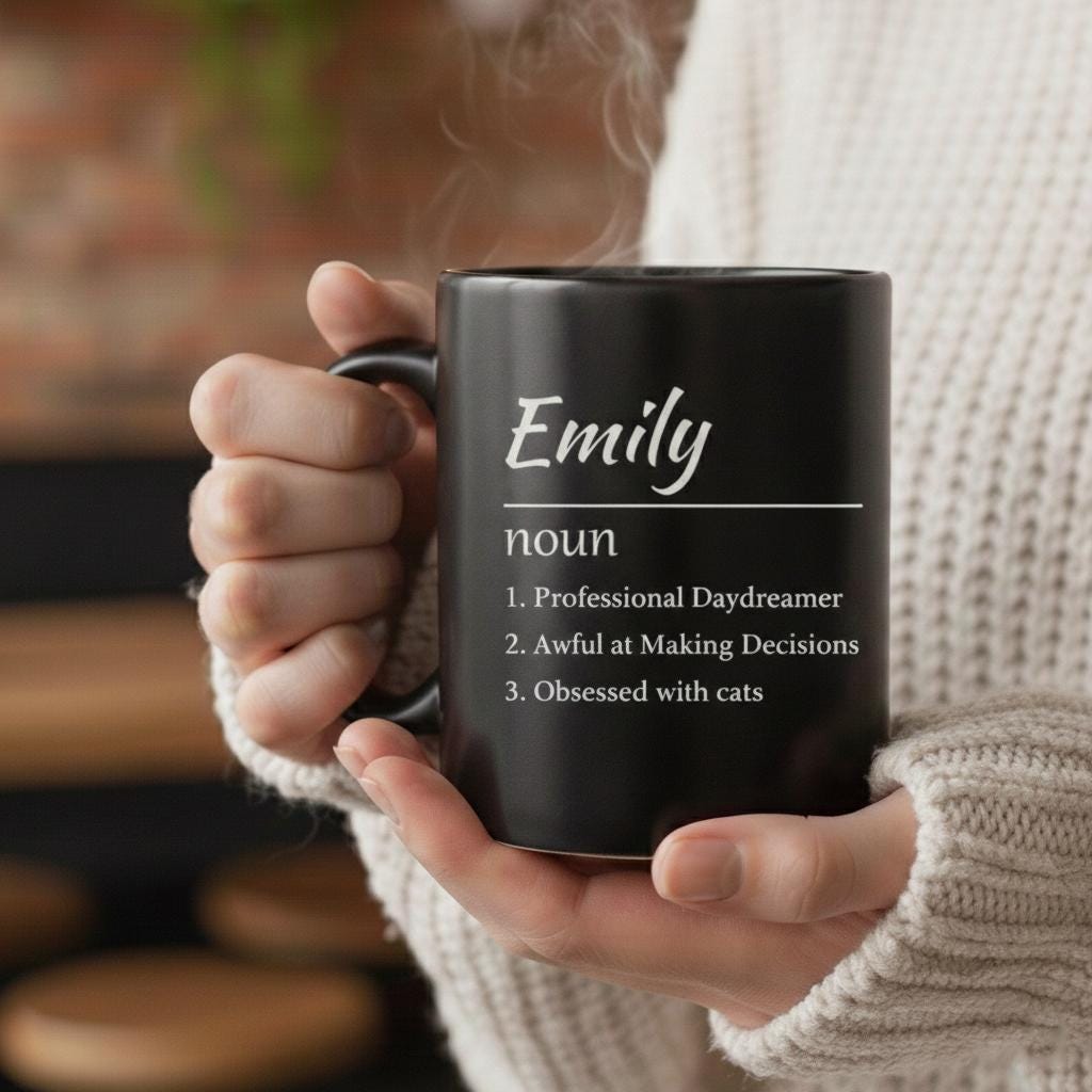 Personalized Name Definition Mug | Custom Noun Mug | Funny Gifts for Her, Him, Mom, Dad | Birthday gift | Mothers Fathers Day Present