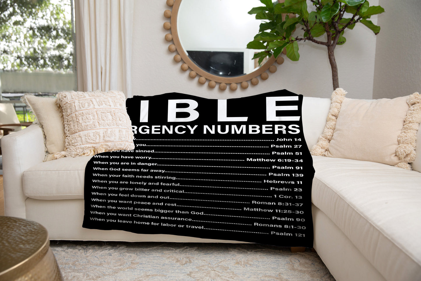 Bible Emergency Numbers - Christian | Premium Plush Blanket