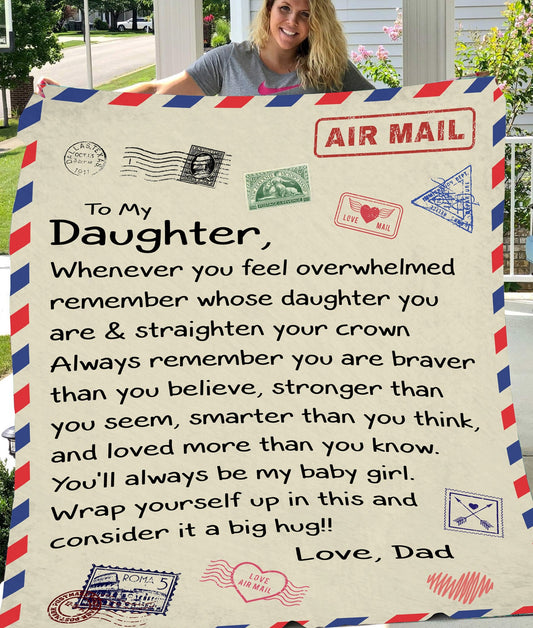 To My Daughter | Hugs by Airmail | Premium Plush Blanket