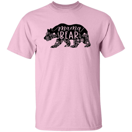 Mama Bear Floral - 100% Cotton Unisex T-Shirt